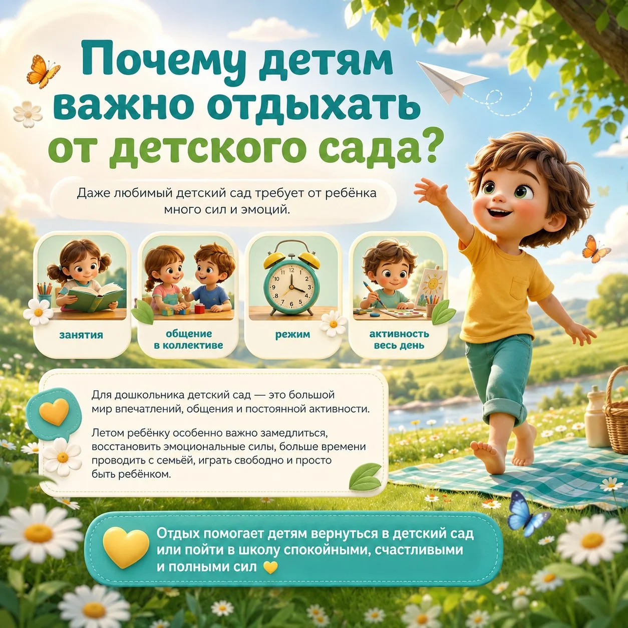 ☀️  Лето для дошкольника — не просто смена сезона, а важная перезагрузка!