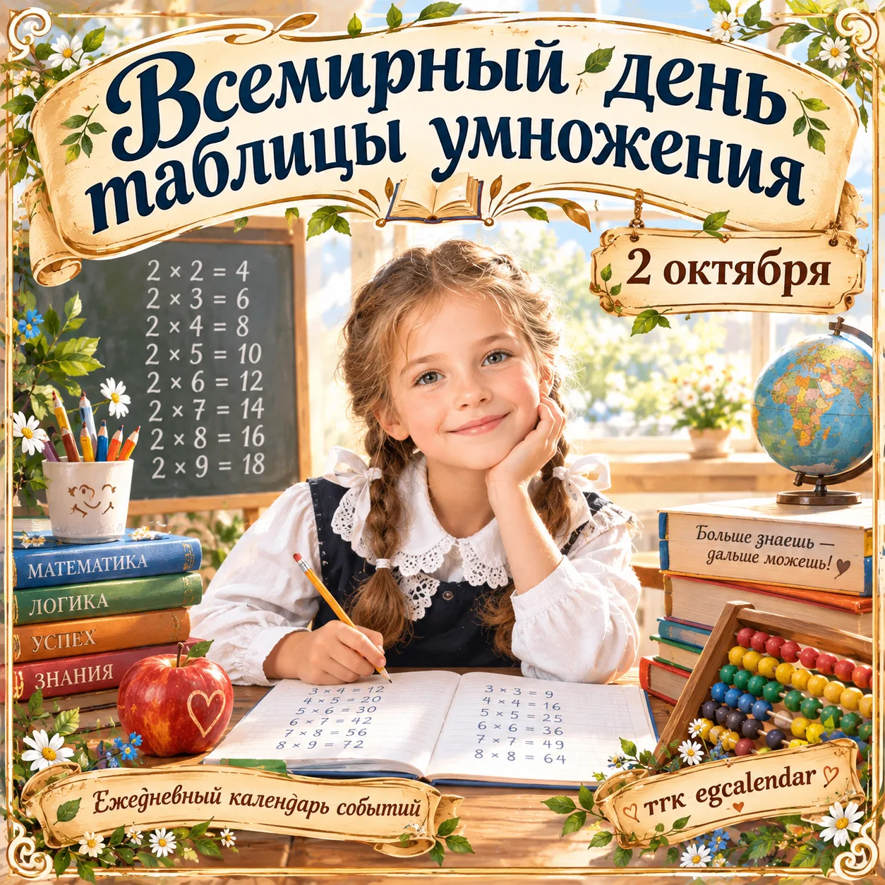 Всемирный день таблицы умножения — это весёлый и полезный праздник, который напоминает,...