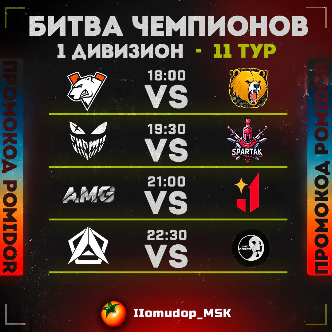 Уже 11-ый тур первого дивизиона Битвы Чемпионов, развязка совсем близко