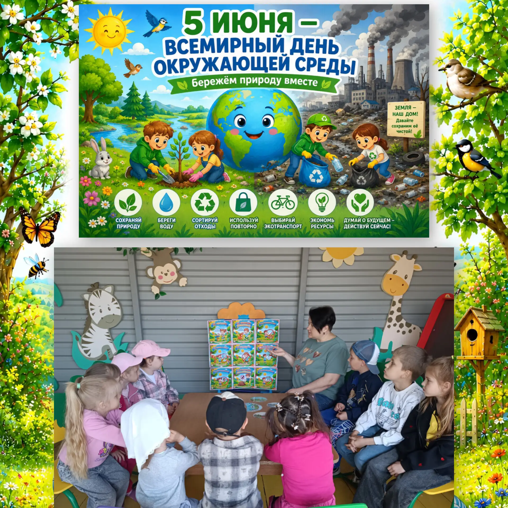 🌍🌱5 июня  -  Всемирный день окружающей среды. 
В детском саду прошел тематический день, посвященны