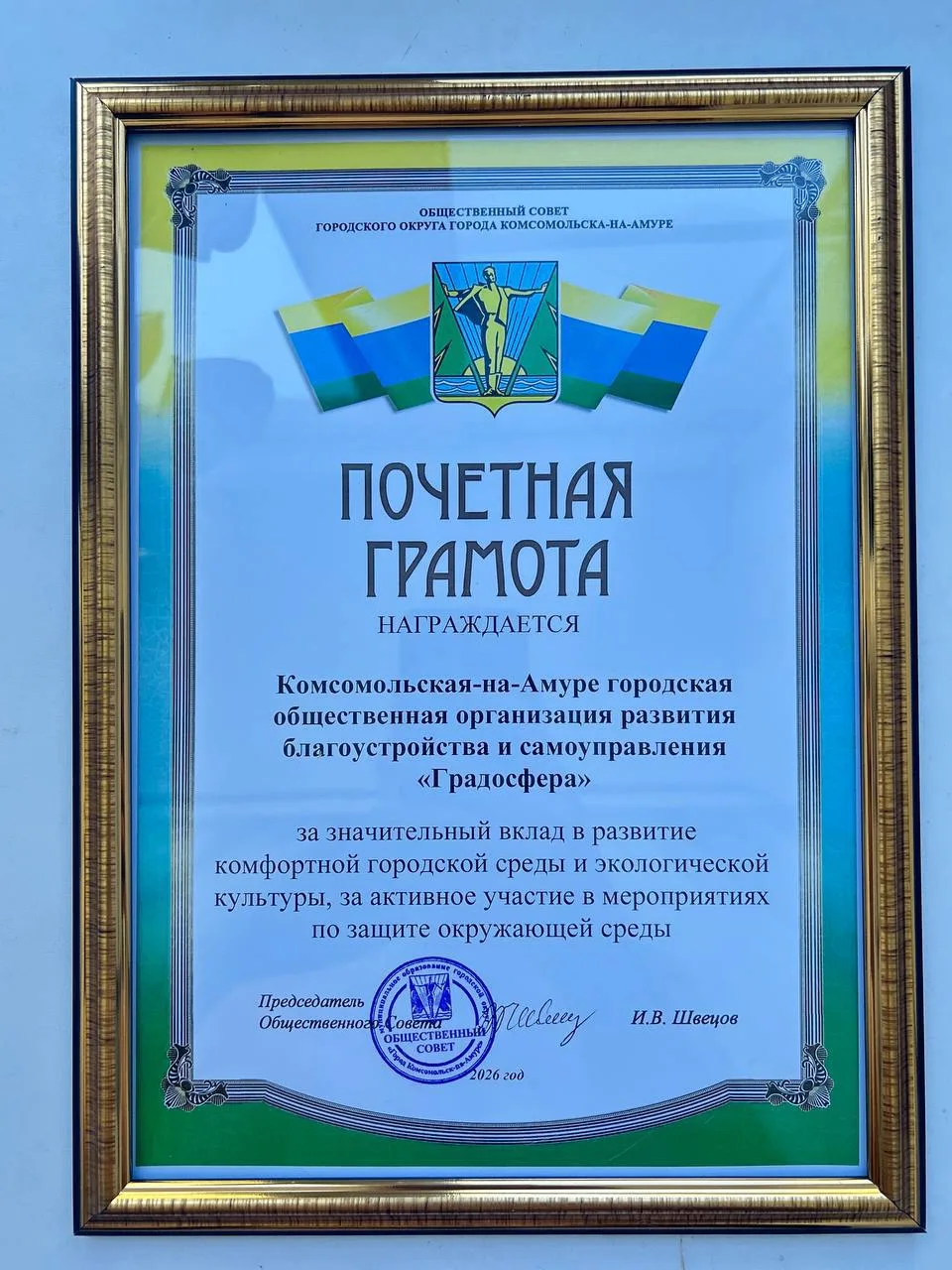 В День города 12 июня наша организация получила признание Общественного Совета Комсомол...
