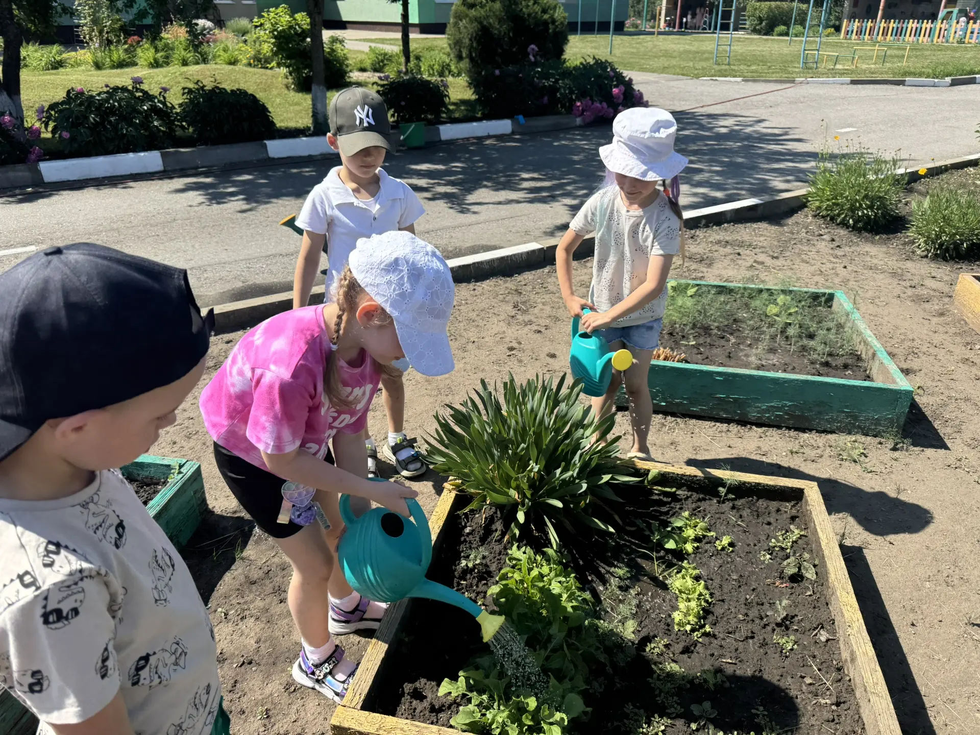 Воспитанники старшей группы продолжают ухаживать за огородом.🌱

✅️Ребята выполняют посильный труд: 