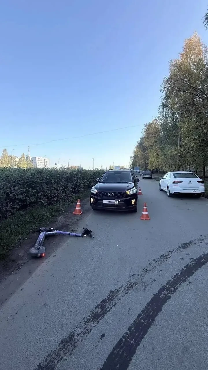 В Ижевске 13-летний подросток на арендованном электросамокате пострадал в ДТП с автомоб...