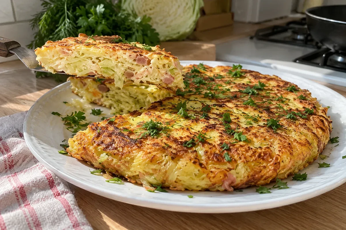 ☀️🍳Сытный омлет с капустой, колбасой и сыром: завтрак за 15 минут