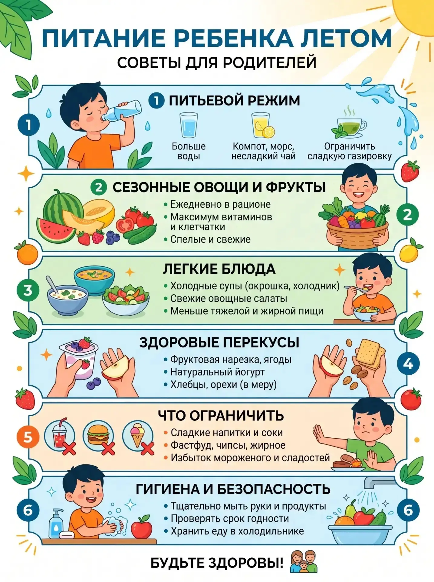 Питание ребенка летом. 
Советы для родителей