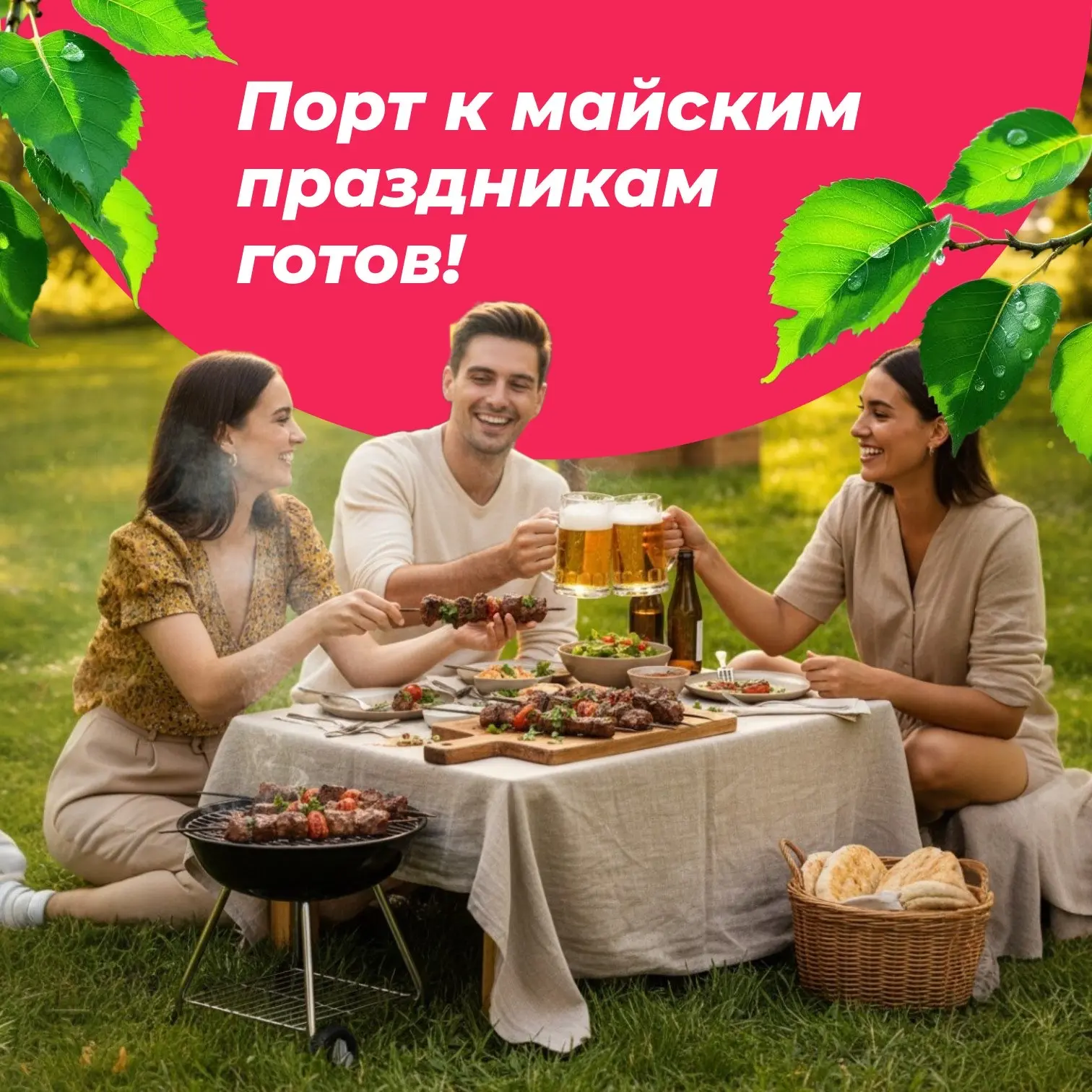 Готовимся к майским вместе с «Порт Маркет»! 🌳🔥