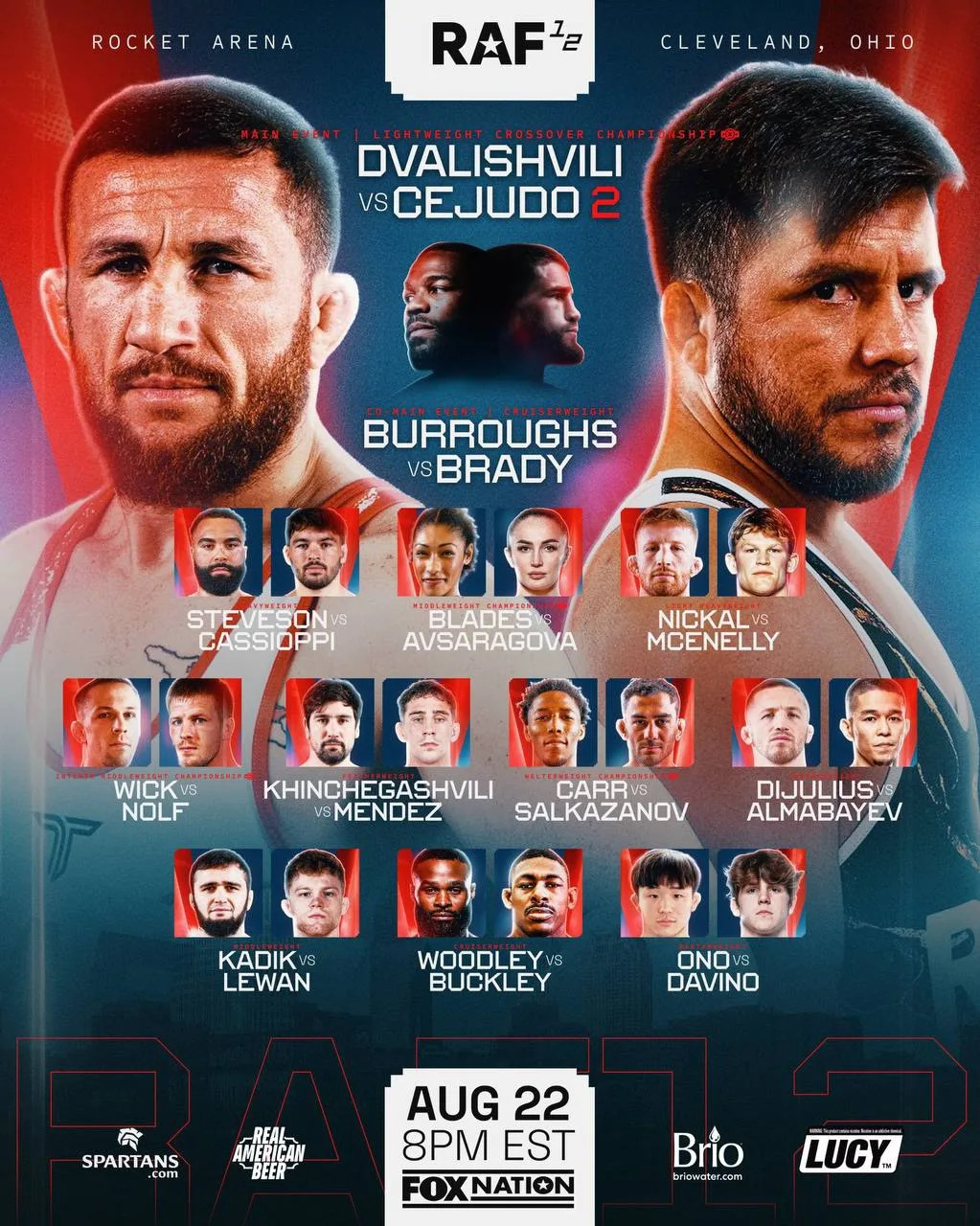 💥🤼‍♂️ | Кард турнира #RAF12, который состоится 22-го августа.

Чьи схватки мы здесь увидим:

• Два