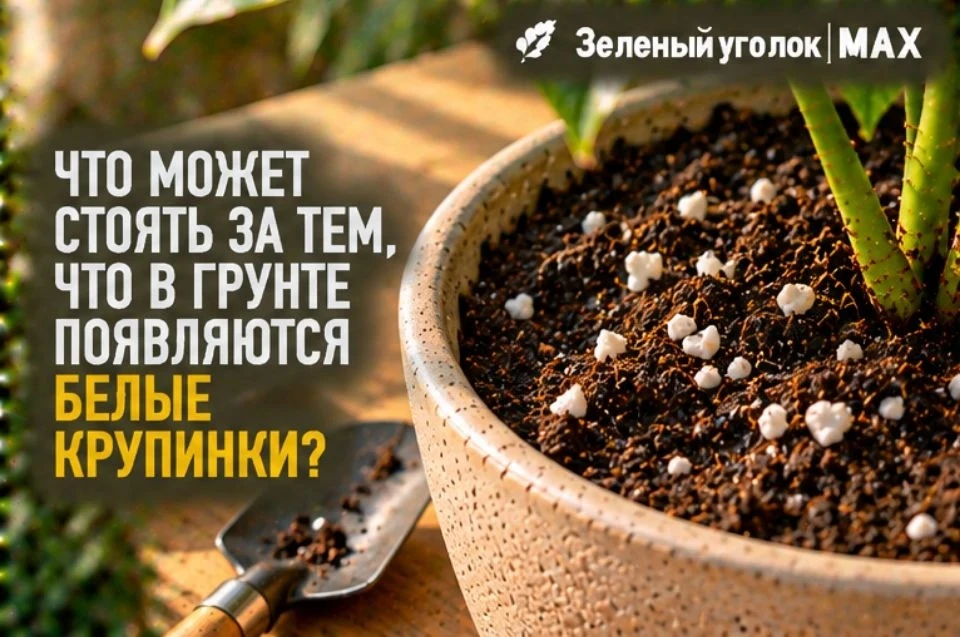 🪴 ЧТО МОЖЕТ СТОЯТЬ ЗА ТЕМ, ЧТО В ГРУНТЕ ПОЯВЛЯЮТСЯ БЕЛЫЕ КРУПИНКИ?