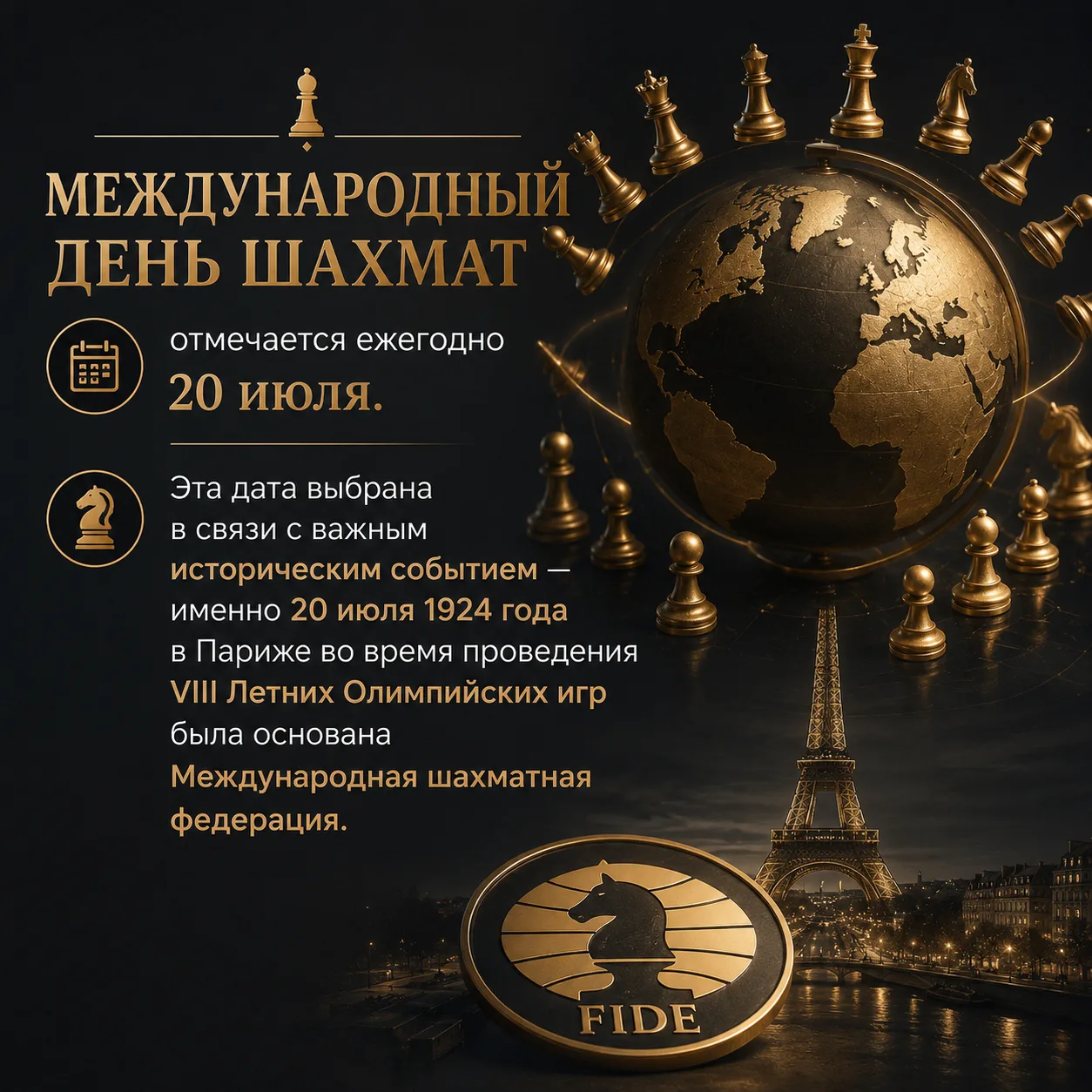 20 июля — Международный день шахмат