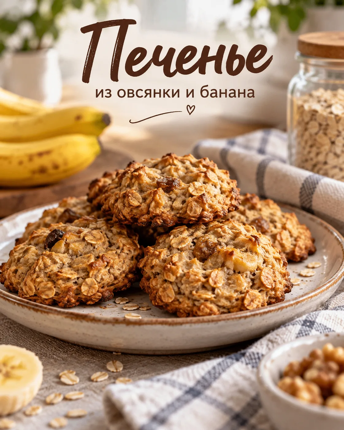 Печенье из овсянки и банана