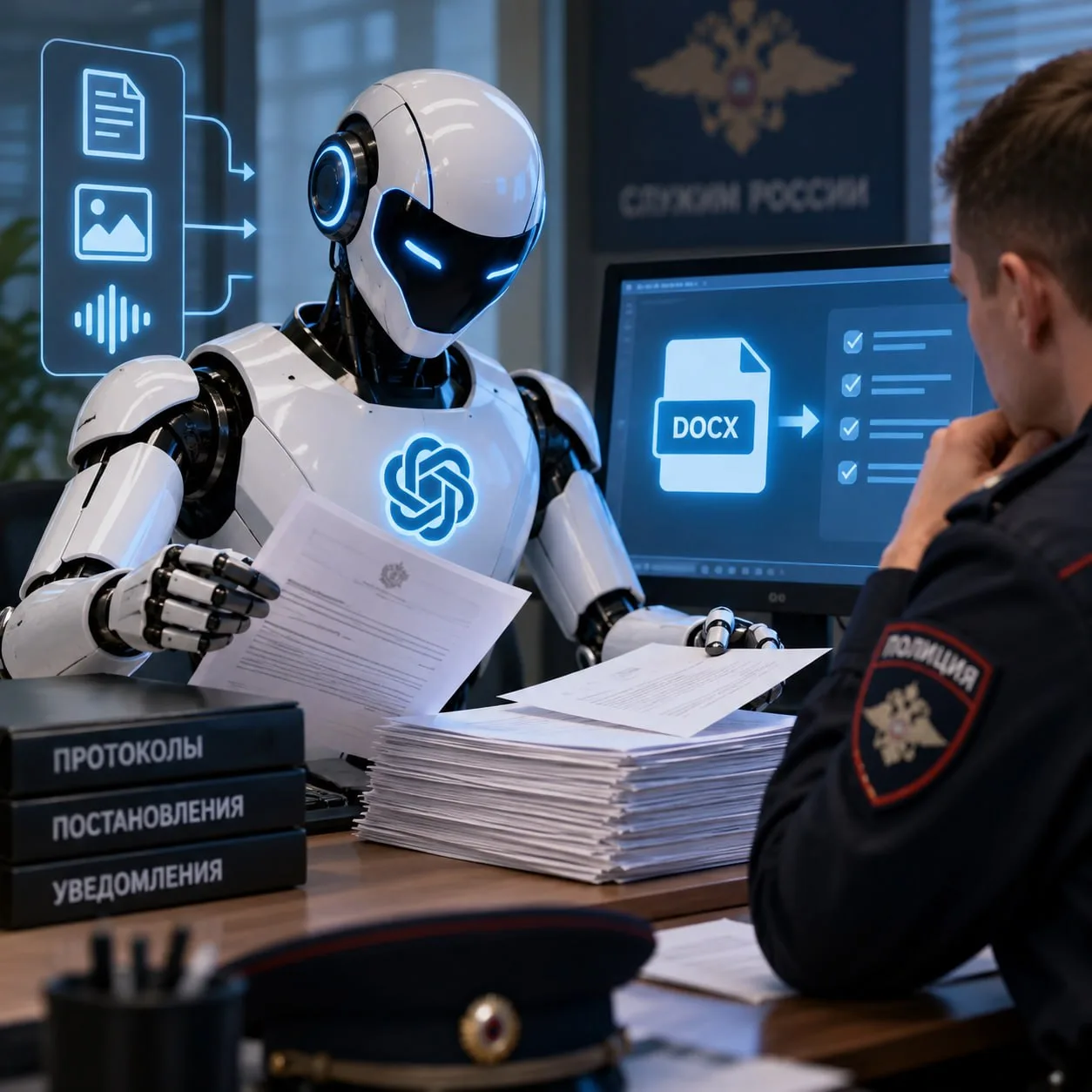 🤖 В России создали ИИ, который будет оформлять процессуальные документы за участковых