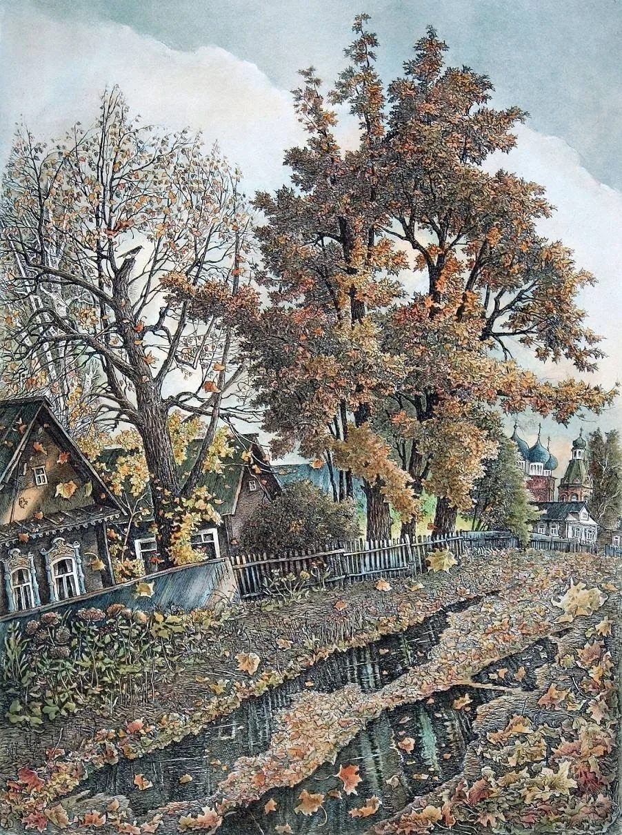 «Опять начинается осень, листья плывут, чуть касаясь воды...»