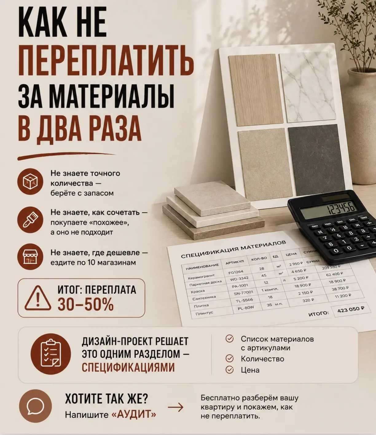 Как не переплатить за материалы в два раза❓