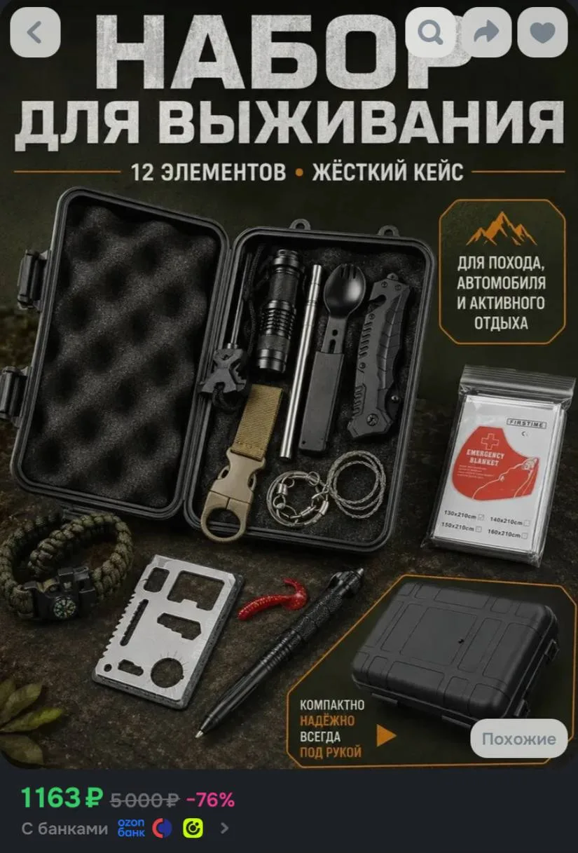 Набор туристический 10 в 1