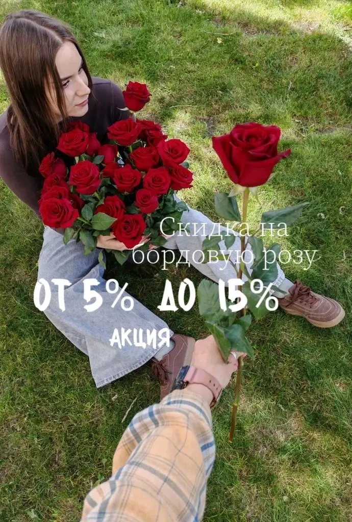 Скидка на бордовую розу🌹