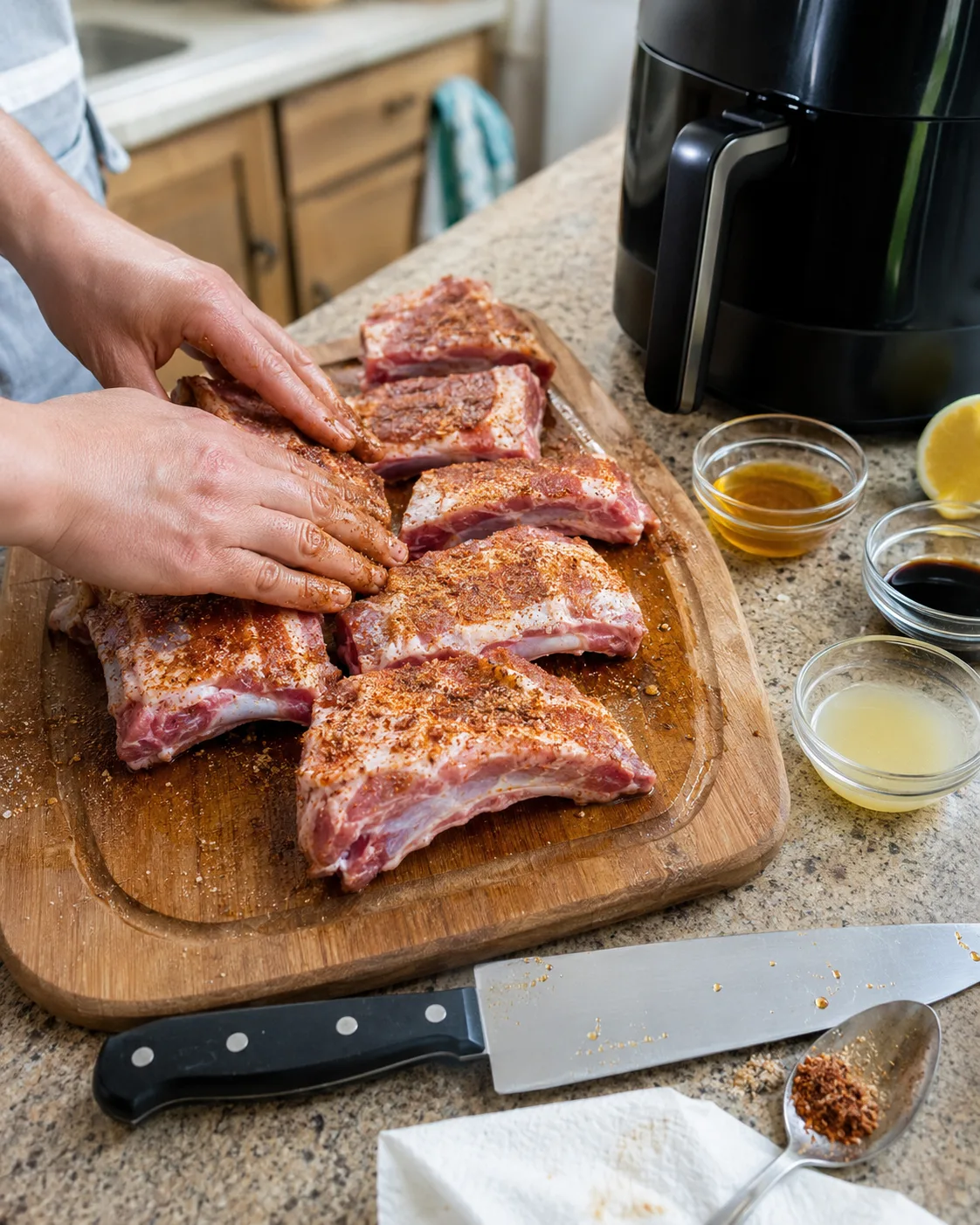 СВИНЫЕ РЁБРЫШКИ В МЕДОВО-ГОРЧИЧНОЙ ГЛАЗУРИ В АЭРОГРИЛЕ 🔥🥩