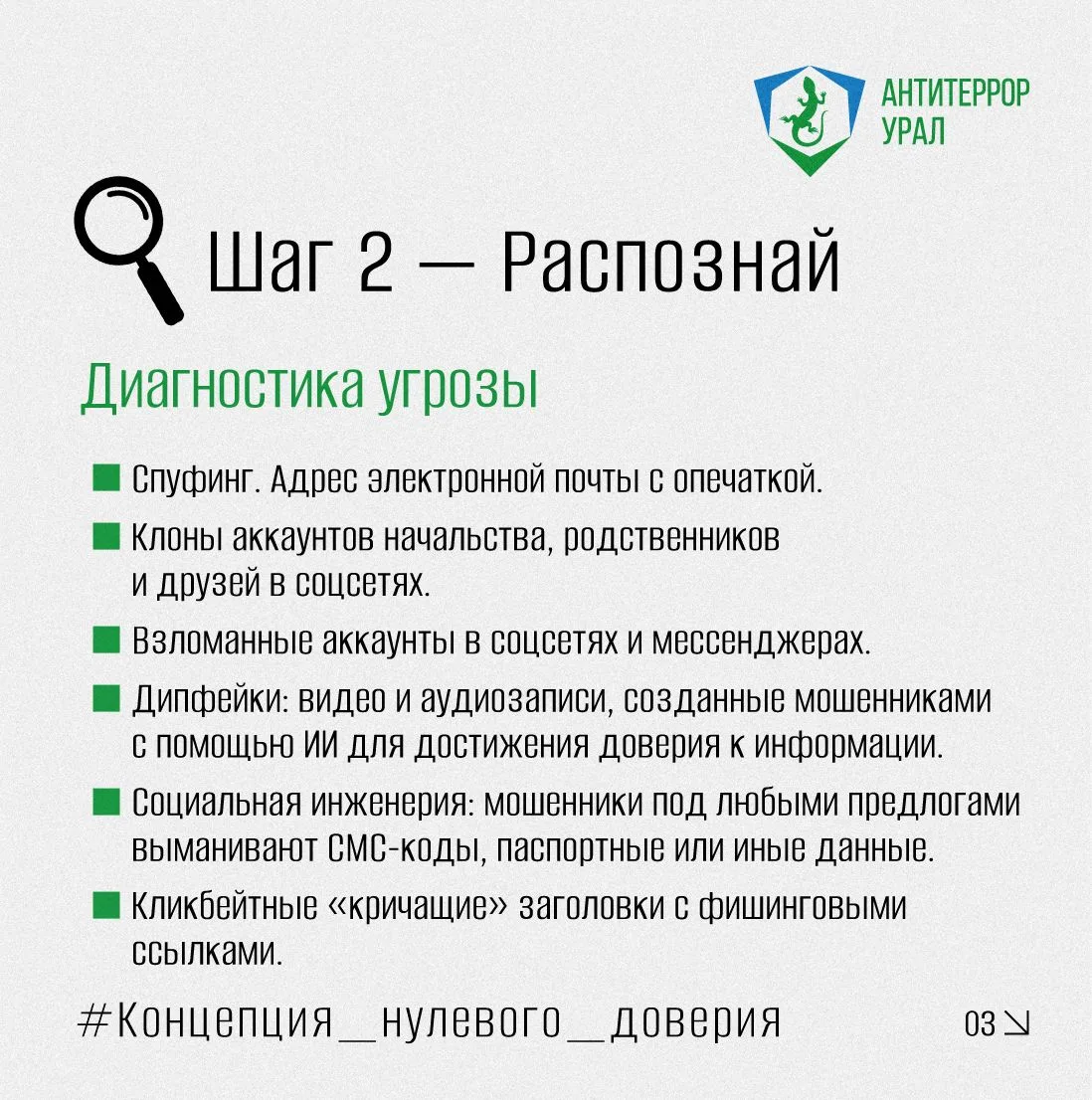 Концепция «Нулевого доверия»: Остановись, Распознай, Перепроверь  В сфере кибербезопасности концепци