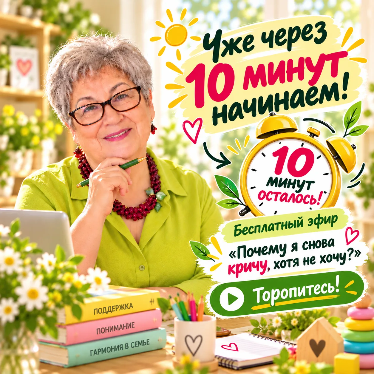 Уже через 10 минут начинаем ❤️