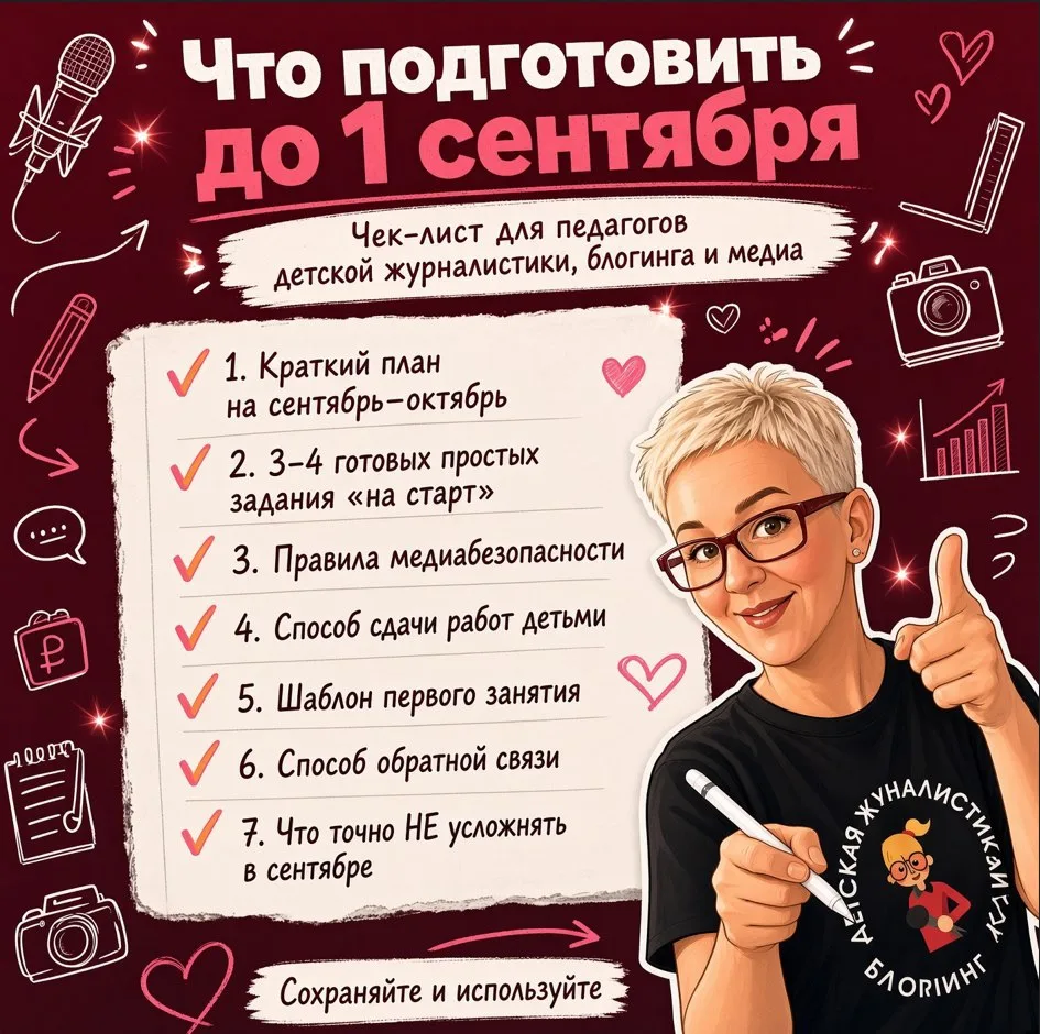 А у вас всё готово к первому занятию по детской журналистике и блогингу?