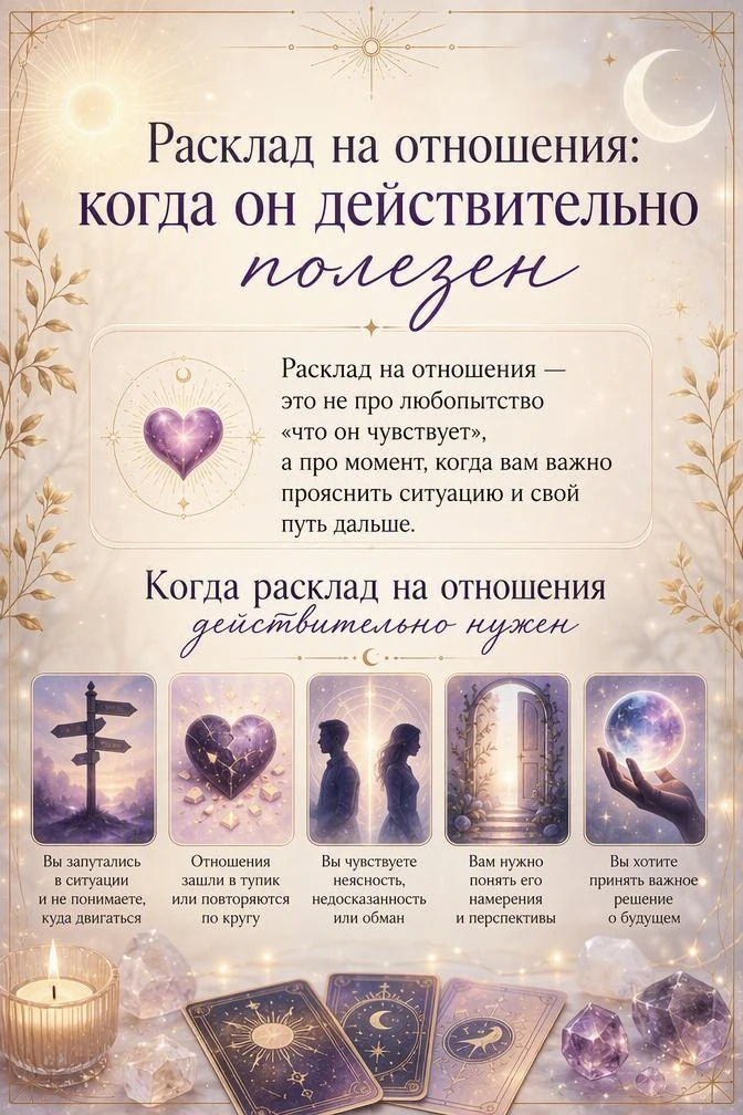 Расклад по теме отношений особенно полезен, если вы: