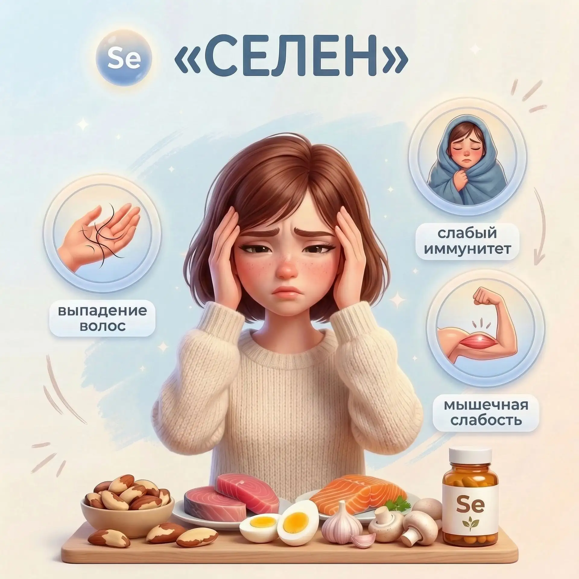 Ранняя седина говорит о недостатке йода. Хроническая усталость и судороги — о дефиците магния  Девоч