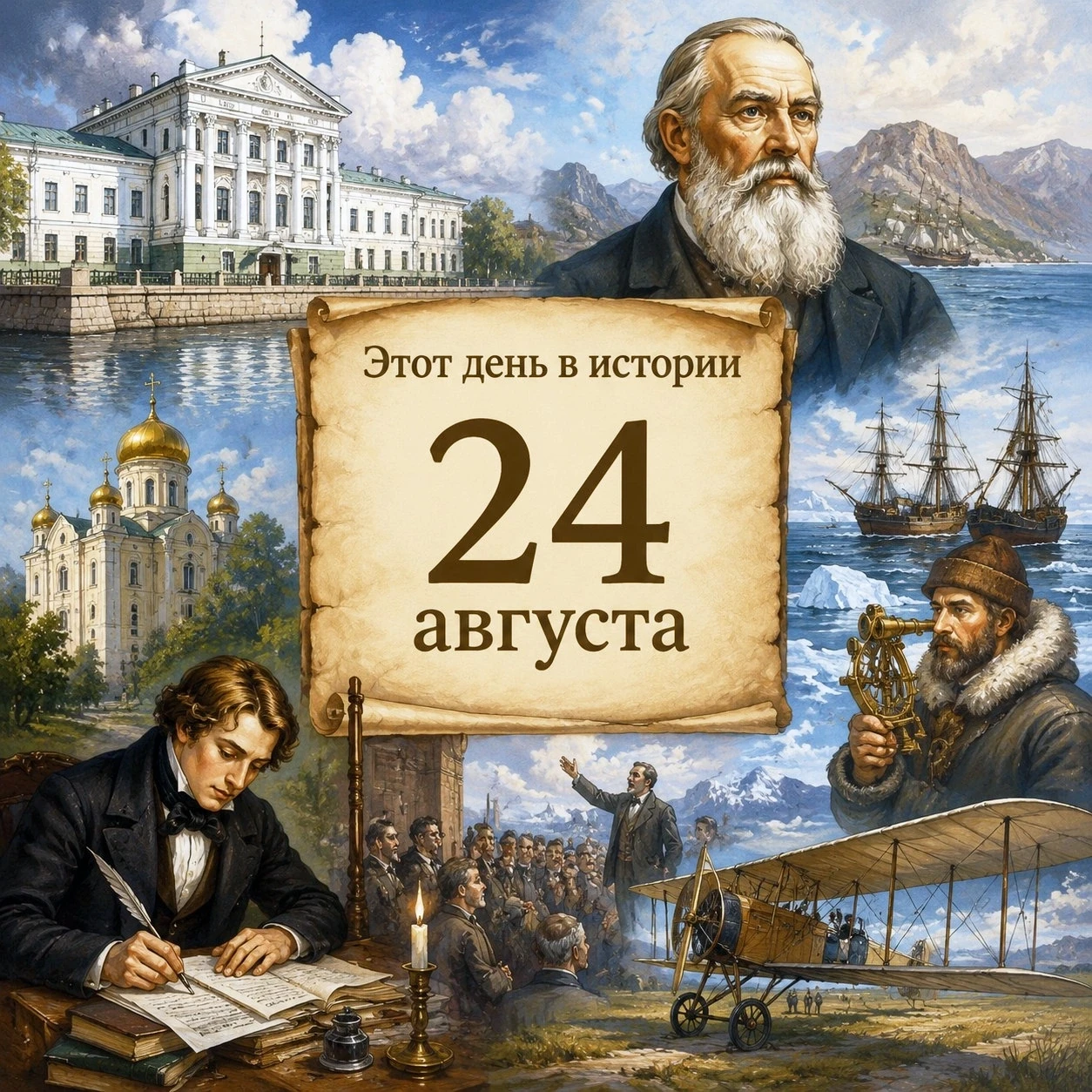 📢24 августа — день, в котором переплелись события античной истории, великие открытия, ...
