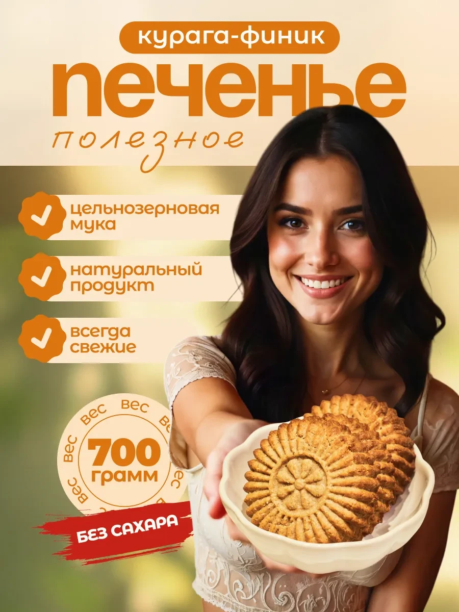 🛒 Печенье "Солнышко" с курагой без сахара 700г Dr.Finik