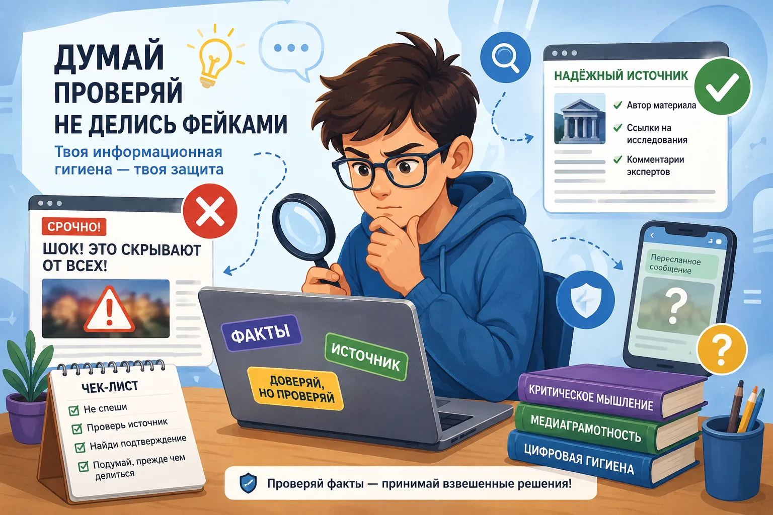 Как не попасться на фейк: гид по информационной гигиене
Каждый день мы сталкиваемся с огромным поток