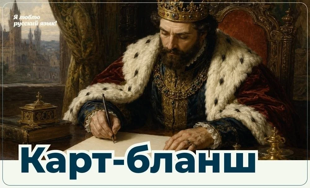 📄Слово «карт-бланш» происходит от французского carte blanche, что дословно переводится...