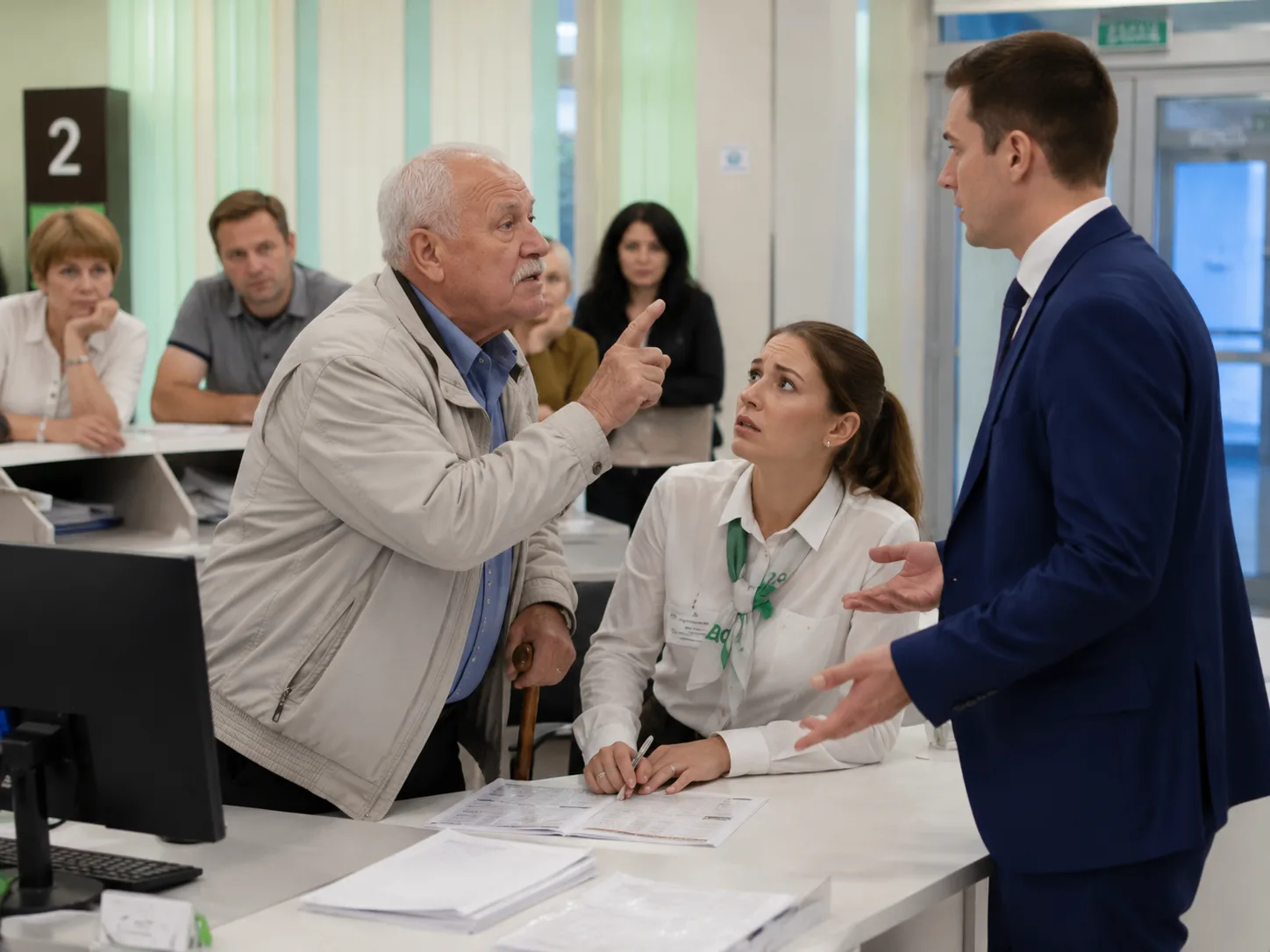 Пожилой мужчина неожиданно заступился за сотрудницу, которую отчитывал начальник