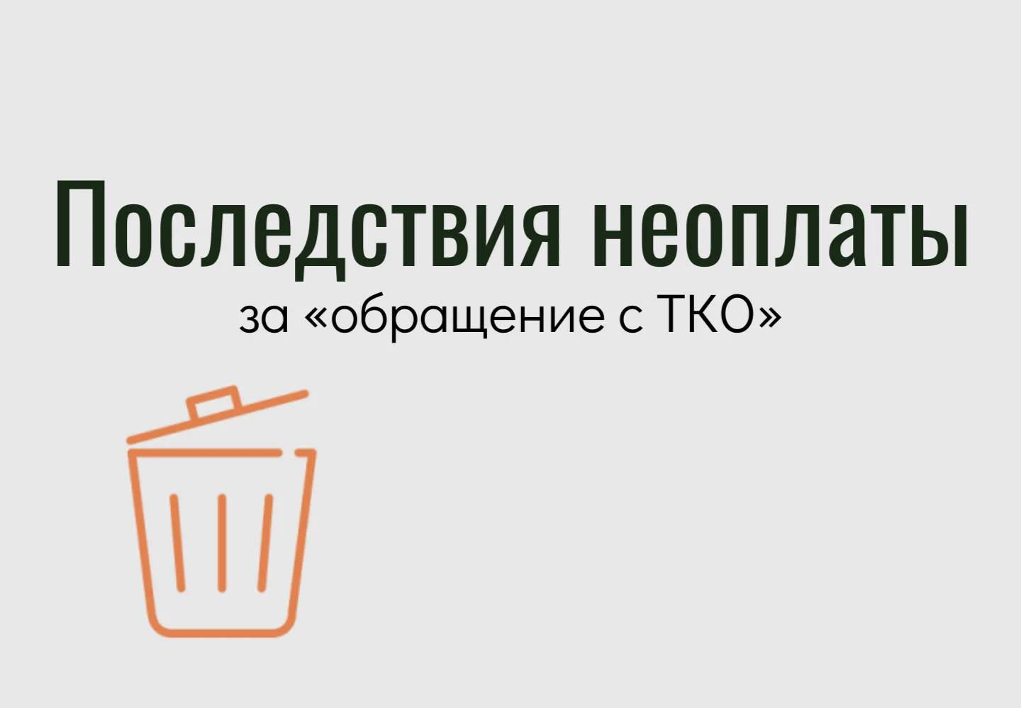 Последствия неоплаты за «обращение с ТКО»
