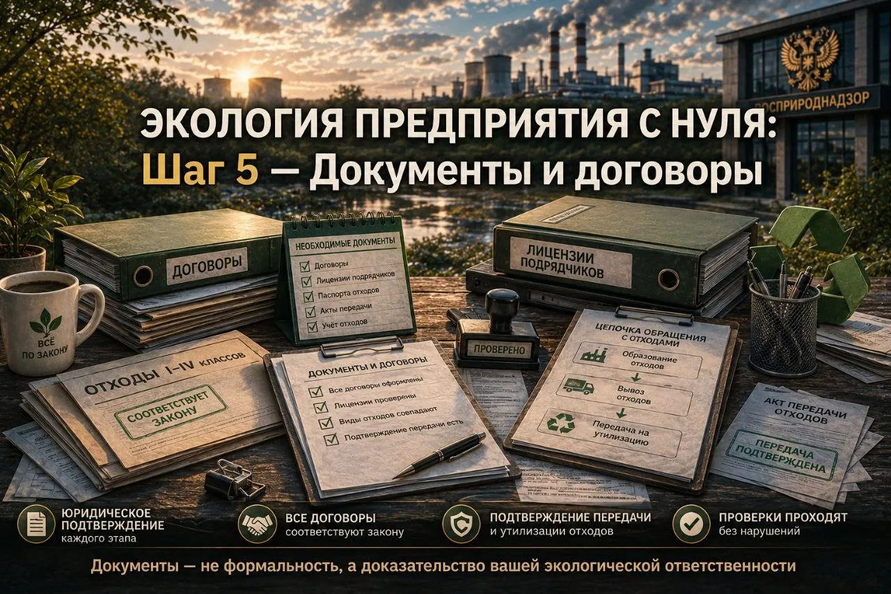📂 Экология предприятия с нуля: Шаг 5 — документы и договоры