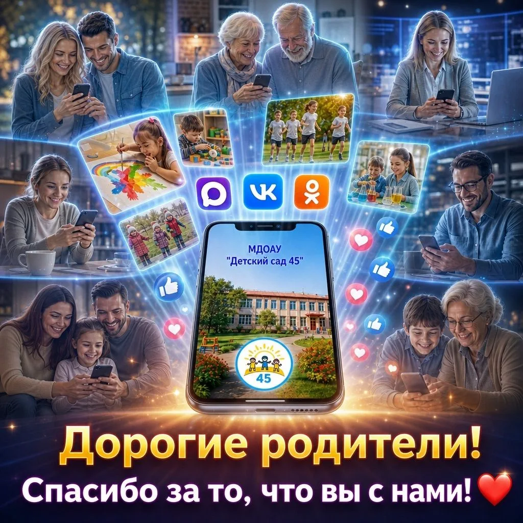 Будьте с нами в MAX, ВКонтакте и Одноклассниках — всё важное и душевное о жизни сада. П...