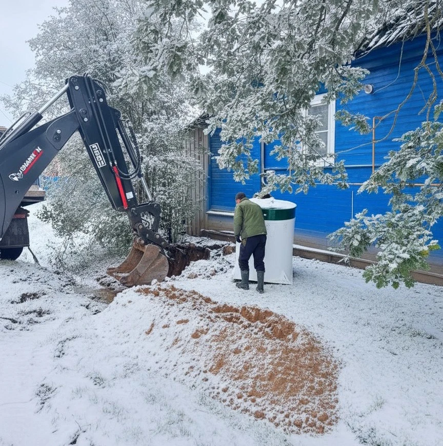 🏡 Почему зима — лучшее время для монтажа автономной канализации?