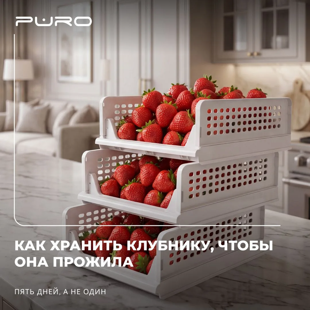 Как хранить 🍓, чтобы она прожила 5 дней, а не один 1

Купили килограмм клубники, через сутки полови