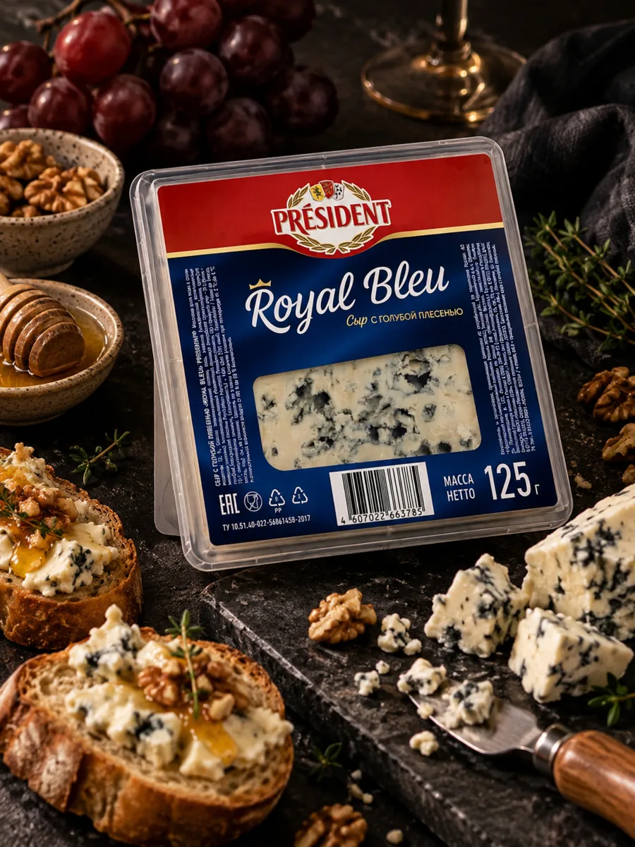 🧀 Новинка для тех, кто любит сыр с характером — President Royal Bleu 55%!