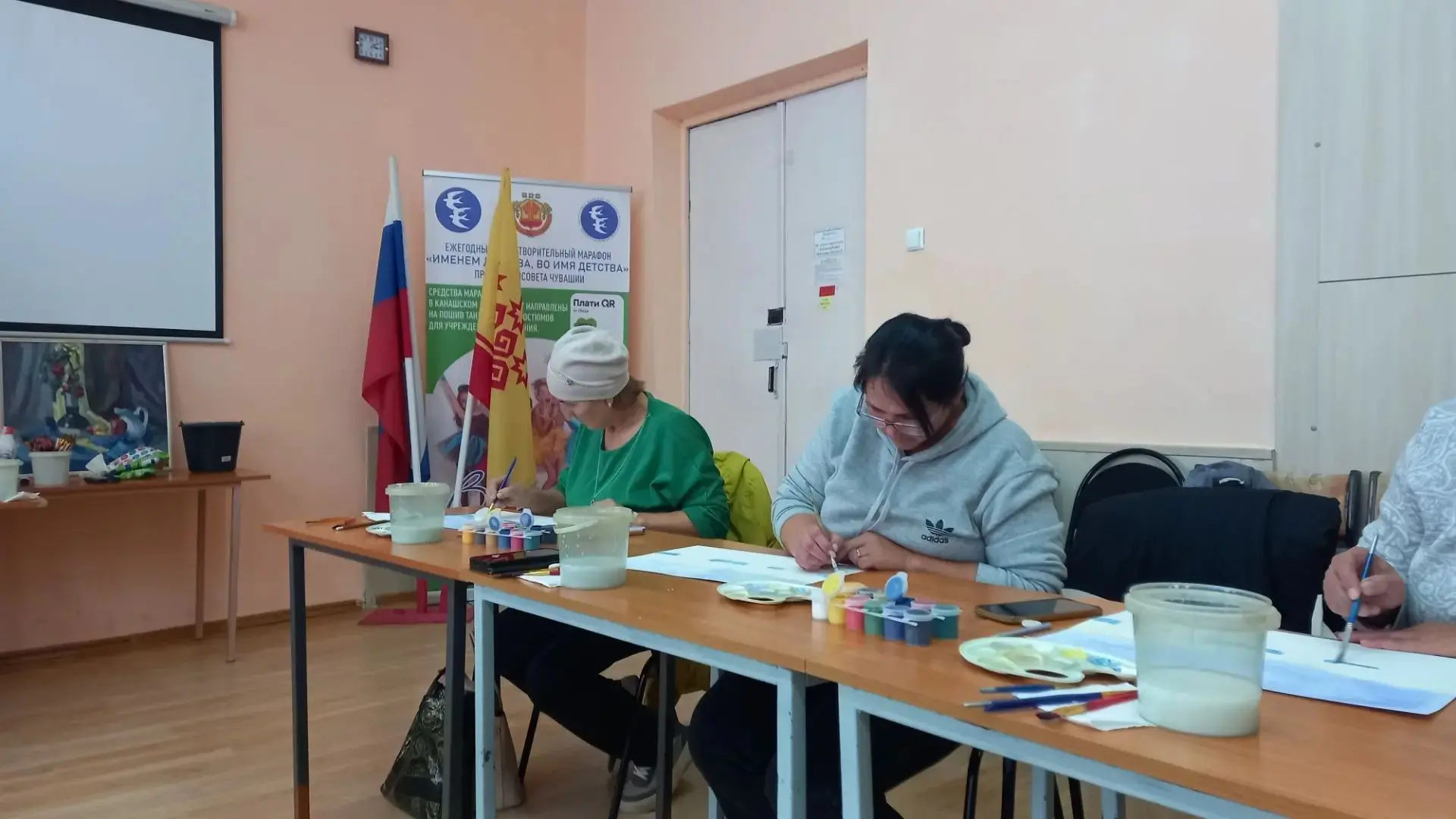 Сам процесс рисования  картины , думала не получится ,но под чутким руководителем Надеж...
