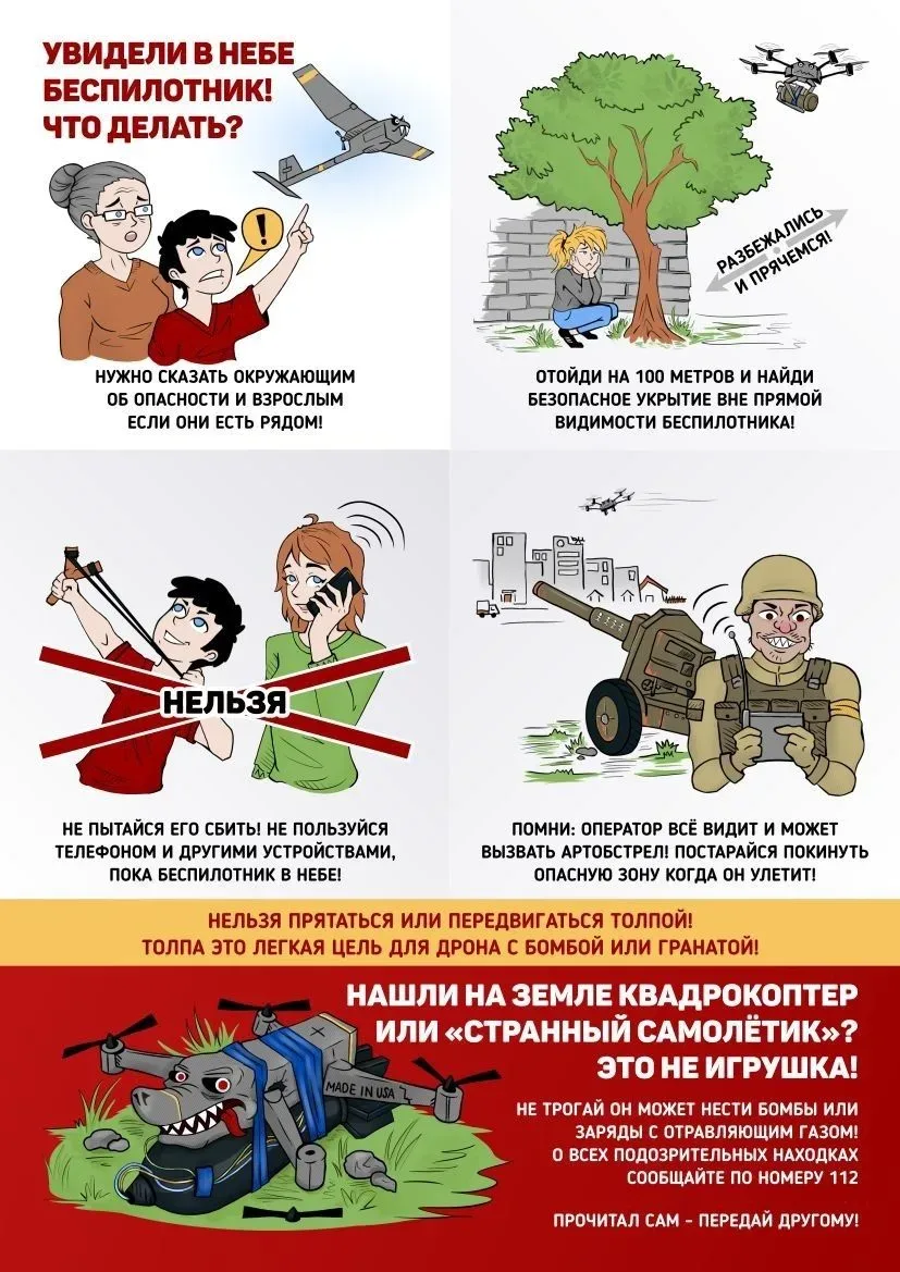 Правила поведения при угрозе БПЛА (беспилотников)