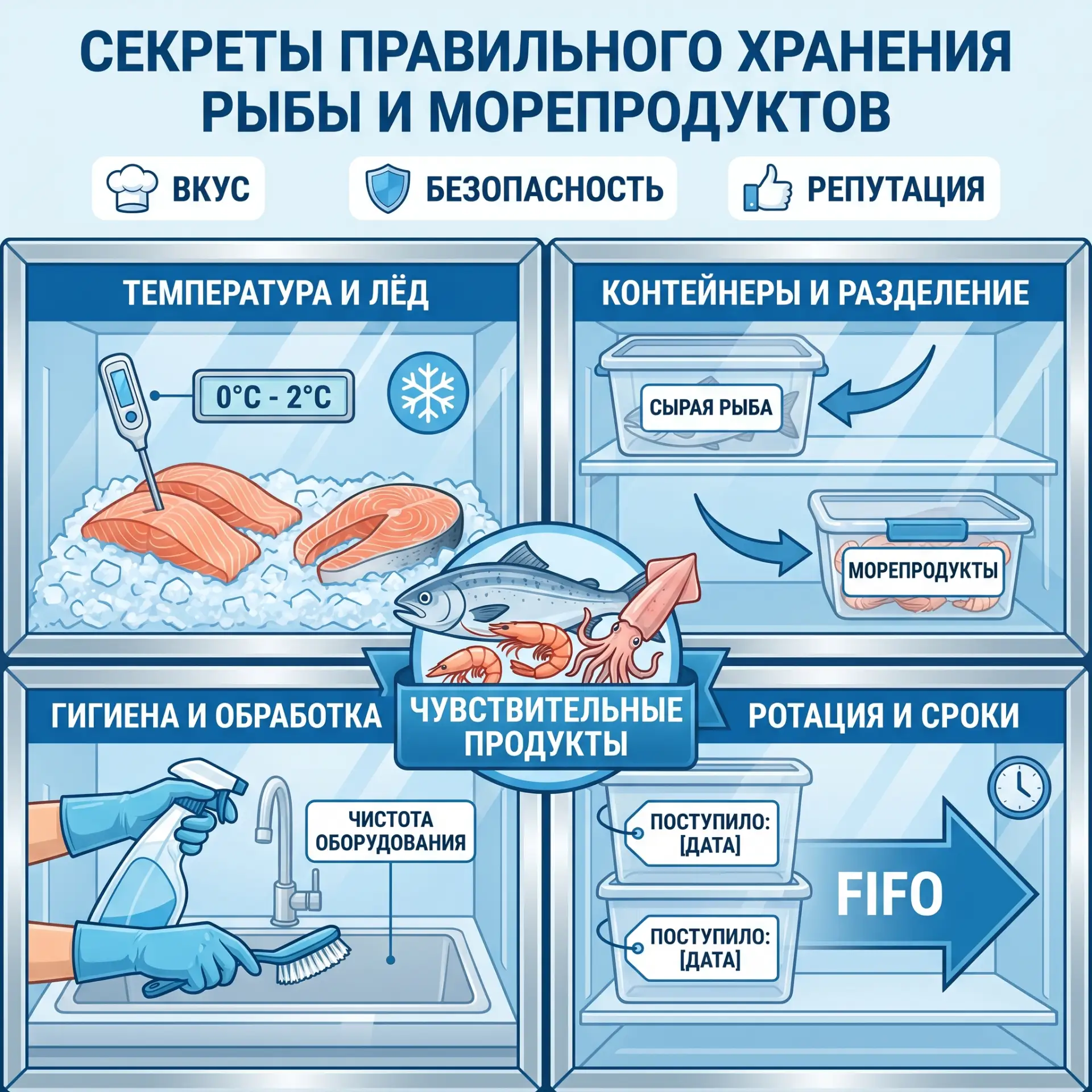 Секреты правильного хранения рыбы и морепродуктов на кухне