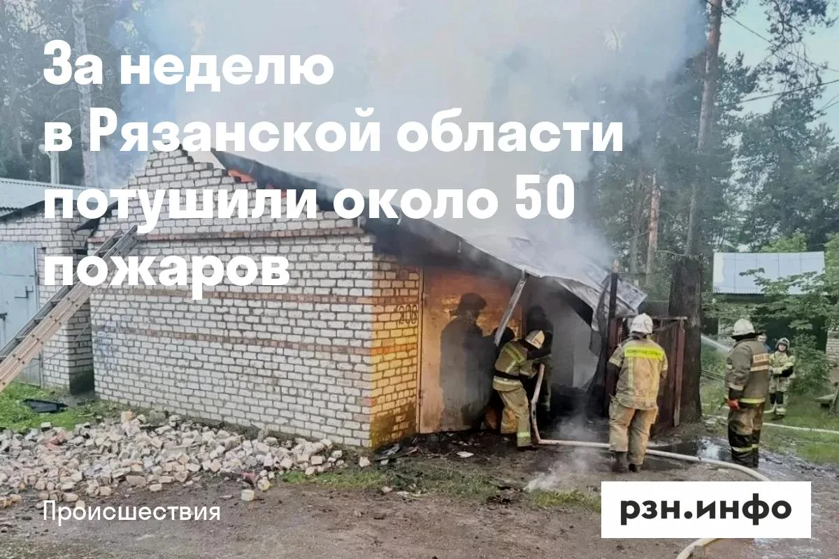За неделю в Рязанской области потушили около 50 пожаров
За прошедший период с 8 по 14 июня на террит