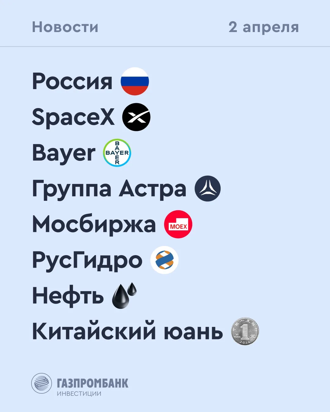 ➡️ Что происходит на рынке  Сегодня, 2 апреля  🔹 По данным Росстата, инфляция с 24 по 30 марта замед