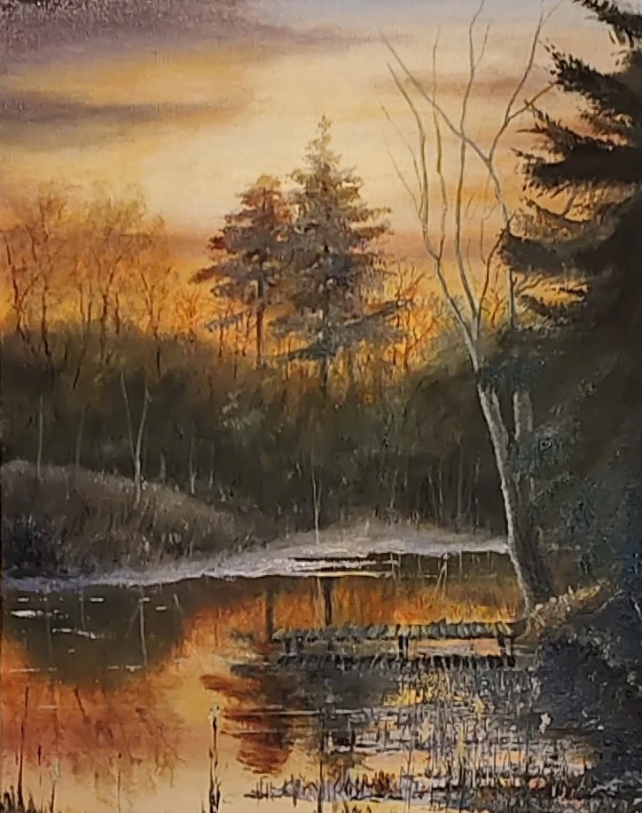 🎨 Картина «Весенние заморозки. Закат» — мгновение, когда природа замирает на границе з...