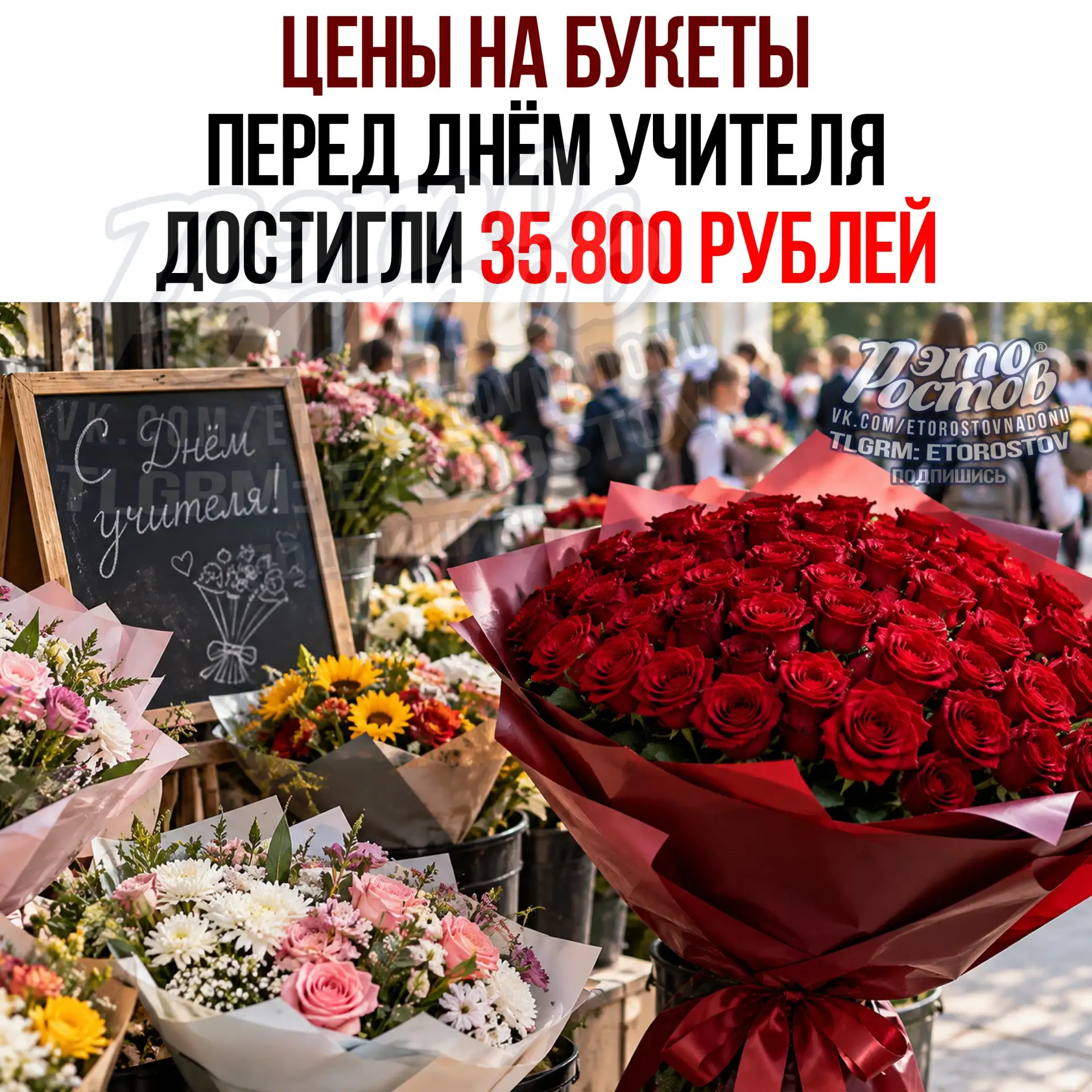 💐 Букет учителю в Ростове стоит до 35 800 рублей