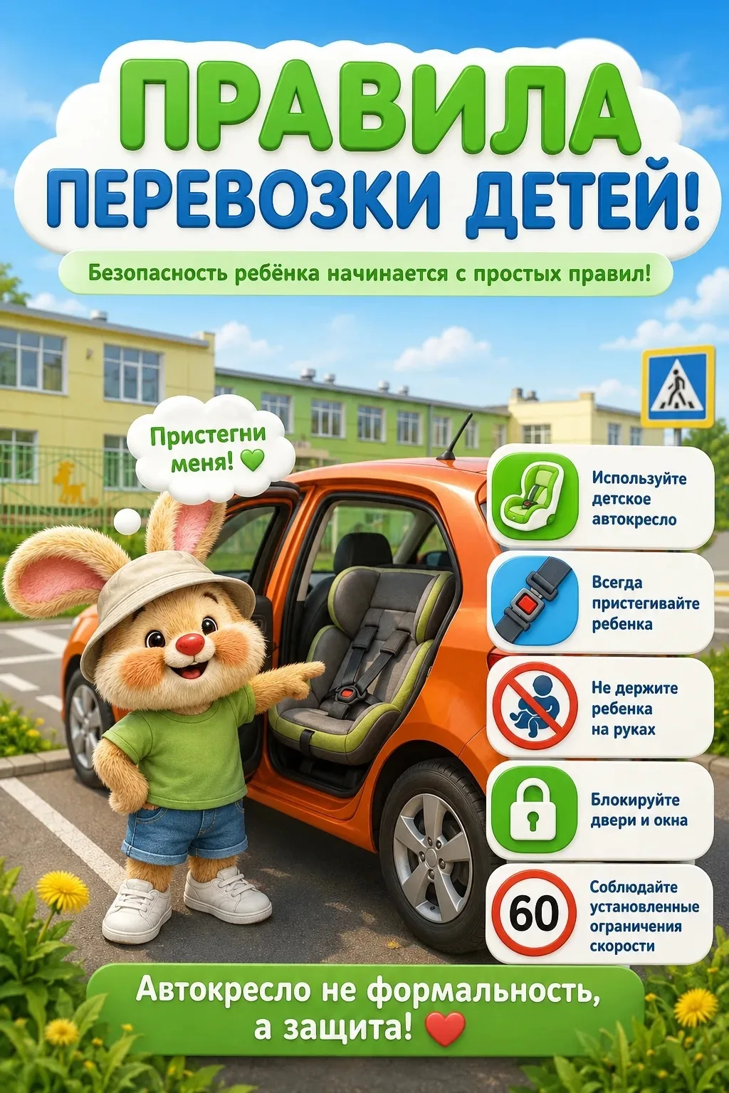👶🚗 Правила перевозки детей: запомни и соблюдай!