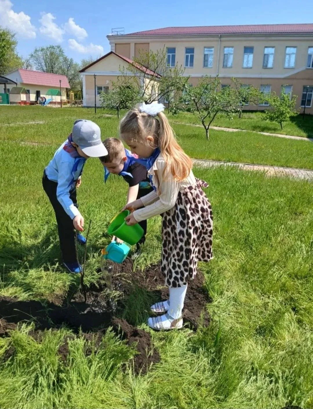 🌱 Маленькие «Орлята» — большие дела: дошколята посадили яблоню в саду!