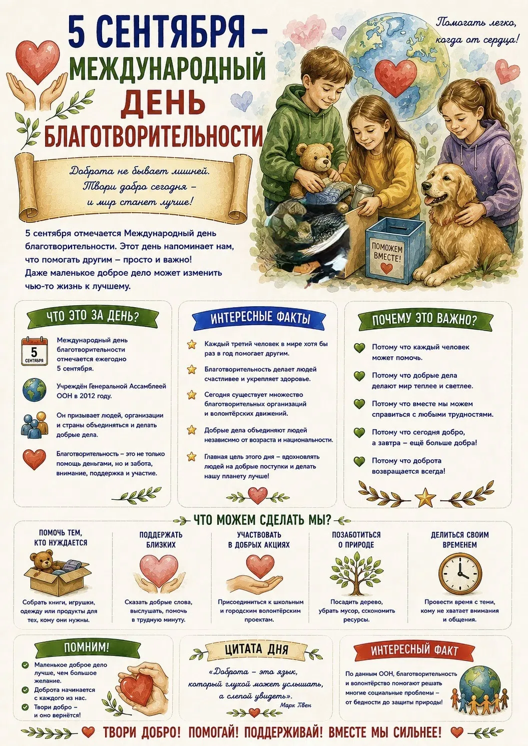 📆5 сентября - Международный день благотворительности❤️