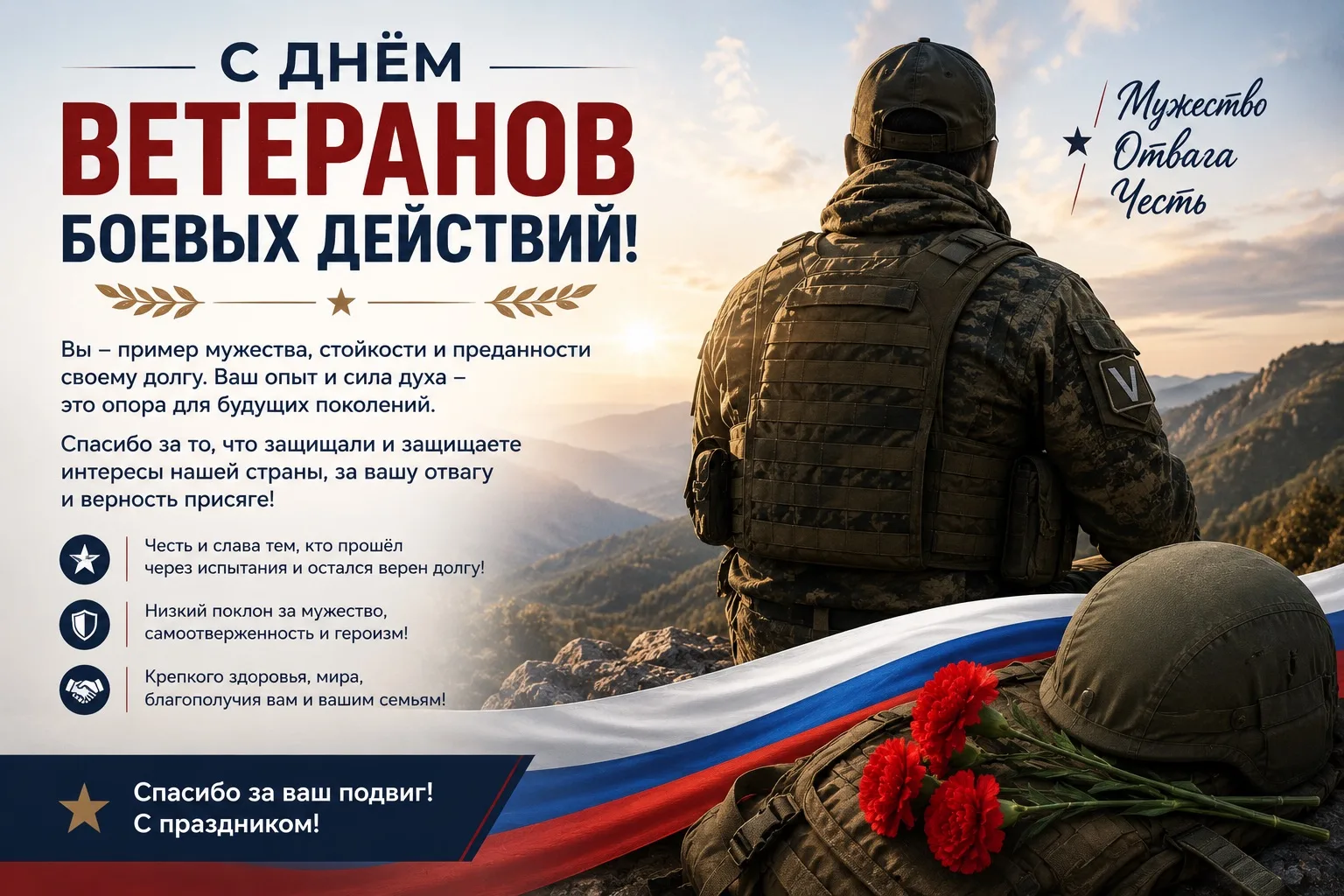 🔷РУБРИКА "ХОТИМ ПОЖЕЛАТЬ..."

🇷🇺1 июля - День ветеранов боевых действий!

С Днём ветеранов боевых