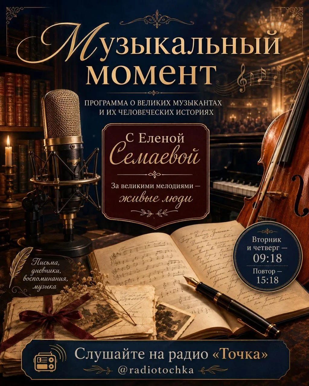 🎶 Музыкальный момент — программа о великих музыкантах и их человеческих историях