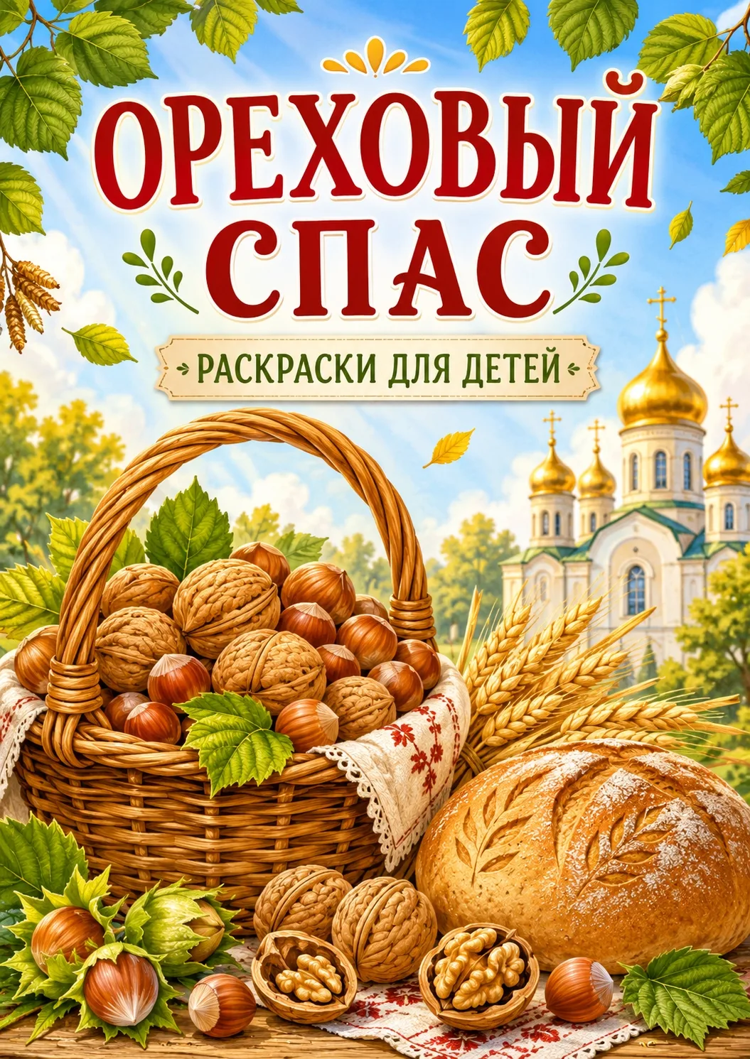 Раскраски ко Дню Орехового Спаса.