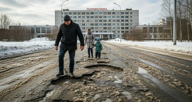 К детской больнице в Ярославле могут проехать только джиперы  Фото: ИИ progorod76 ru. Автор: Снежана